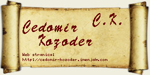 Čedomir Kozoder vizit kartica
